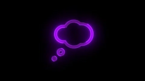 Thought bubble stroke icon glowing neon animation Stock Footage 289522443