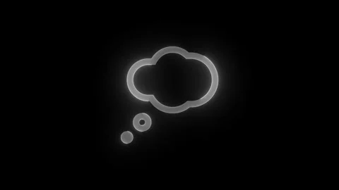 Thought bubble stroke icon glowing neon animation Stock Footage 289522467
