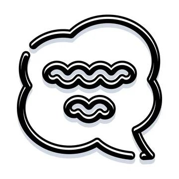 Thought bubble with wavy lines communicating ideas Stock Illustration