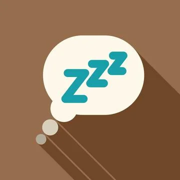 Thought bubble with zzz's is floating over a brown background Stock Illustration