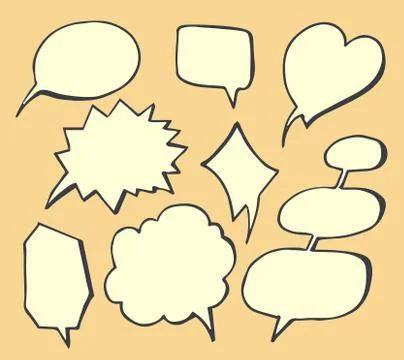 Thought Bubbles Hand Drawn Vector Illustration 스톡 일러스트