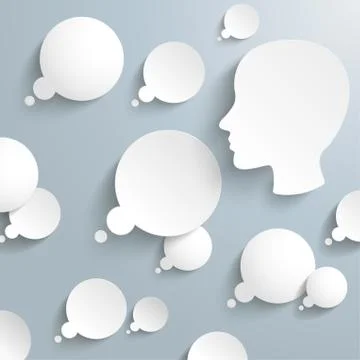 Thought Bubbles Human Head Infographic Stock Illustration