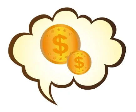 Thought bubbles in money isolated over white background vector 스톡 일러스트