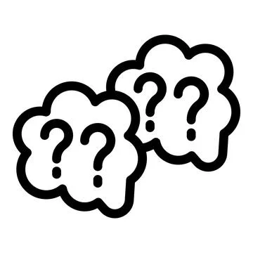 Thought bubbles with question marks representing brainstorming and problem Ilustração Stock