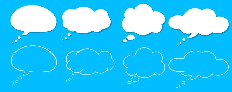 Thought bubbles. Think. Empty thought cloud. Vector illustration Stock Illustration