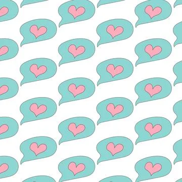 Thought cloud ideas blue flat  pattern textile イラスト素材