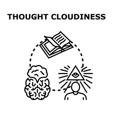 Thought cloudiness concept representing mental confusion and unclarity Stock Illustration