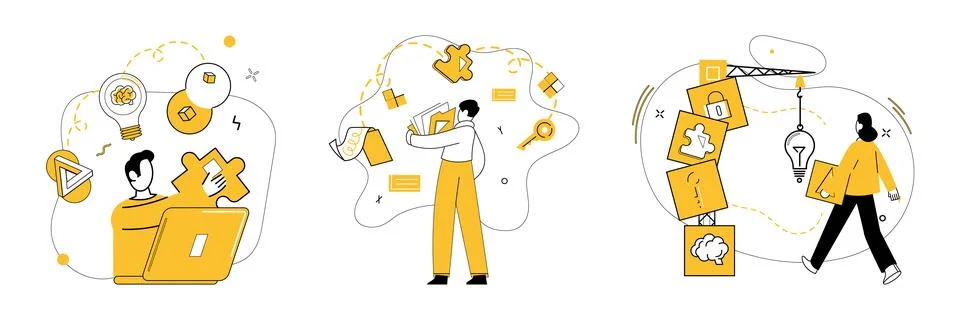 Thought experiment. Success blossoms where contemplation and strategy conve.. イラスト素材