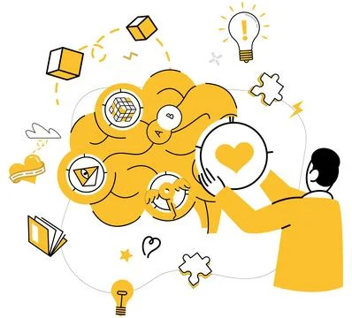 Thought experiment. The thought experiment concept is North Star guiding sh.. イラスト素材