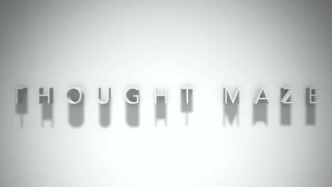 Thought maze 3D title animation white text on a white background Stock Footage 299647482