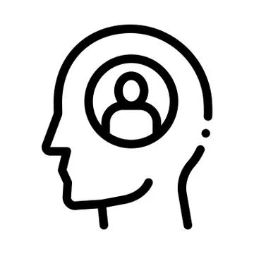 Thought of one person icon vector outline illustration Stock Illustration