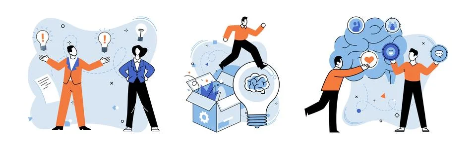 Thought process. A clear thought process concept shapes roadmap for strateg.. Illustrazione stock