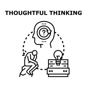 Thought process leading to new ideas and solutions Stock Illustration