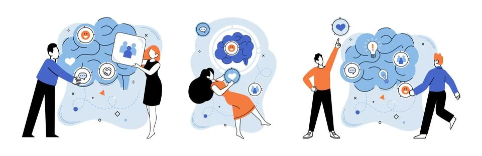 Thought process. The synergy creativity and analysis drives innovation in e.. Stock Illustration