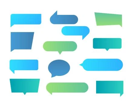 Thought shapes. Text chat speech rectangular bubbles, conversation talk shape Stock Illustration