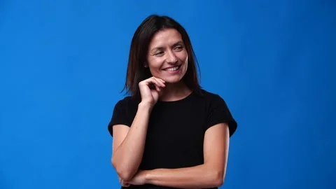 Thought of something good, smiled Stock Footage 161644048