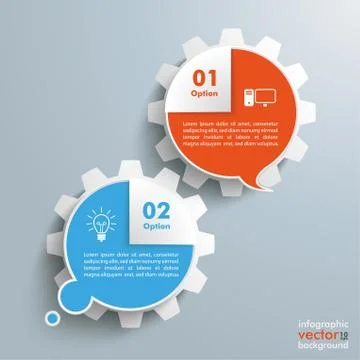 Thought Speech Bubbles Corner Gears Infographic Stock Illustration