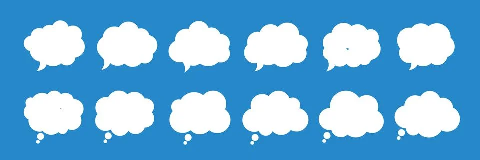 Thought speech comic bubbles icon. Thinking cloud signs for apps and websites Stock Illustration