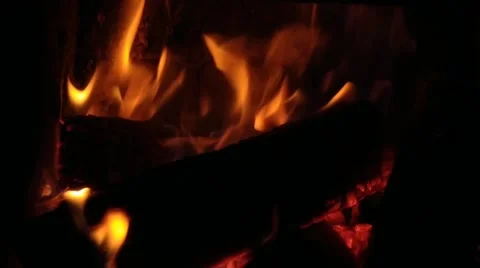 Thought video with fire background at the fireplace at home Stock Footage 181457064