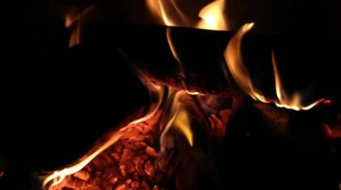 Thought video with fire background at the fireplace at home Stock Footage 181457385