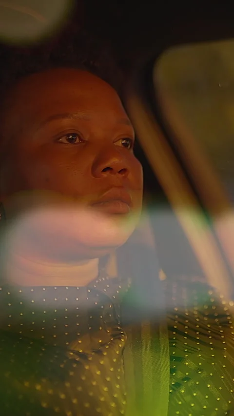A Thoughtful and Contemplative Moment While Sitting Inside a Car on an 動画素材 288637259