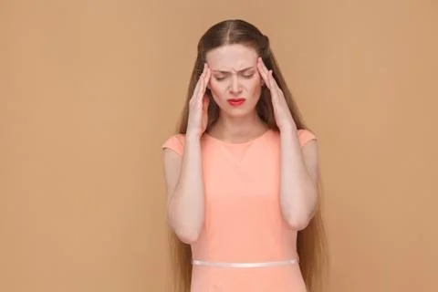 Thoughtful, bad feelling or headache concept. Stock-Fotos