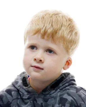 Thoughtful blond boy Stock Photos