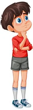 Thoughtful Boy Contemplating イラスト素材