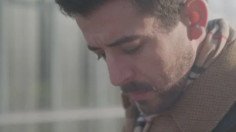 Thoughtful Corporate Guy Looking Down Stock Footage 270335024