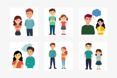 Thoughtful couple Stock Illustration