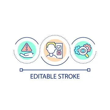 Thoughtful decision making loop concept icon イラスト素材