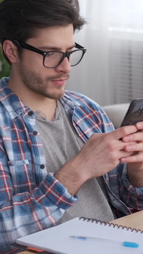 Thoughtful Employee Chatting Online While Working From Home Stock Footage 305559985
