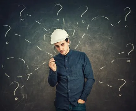Thoughtful engineer 스톡 사진