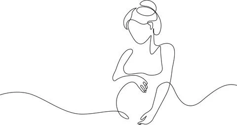 Thoughtful figure in meditative pose Vector Stockillustratie