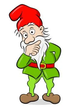Thoughtful garden gnome Stock Illustration