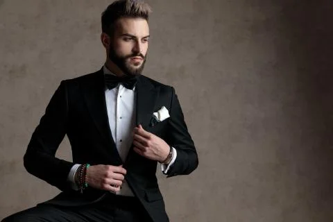 Thoughtful groom solving a problem and thinking Stock Photos