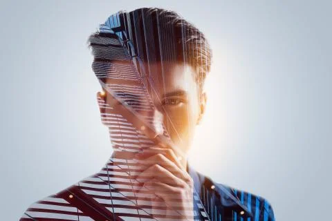 Thoughtful guy wanting creative  freedom Foto stock