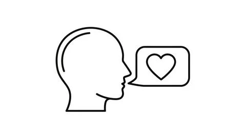 Thoughtful heart expression Stock Illustration