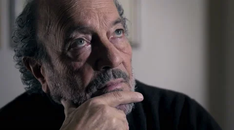 Thoughtful man at home, worried  Stock-Footage 59121075