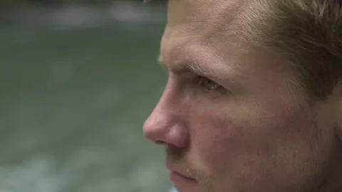 A thoughtful man looking at distance Stock Footage 72506004