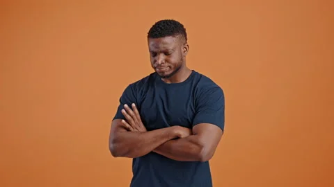 Thoughtful man reasoning over problems, finding solutions to problems, looking Stock Footage 236503137