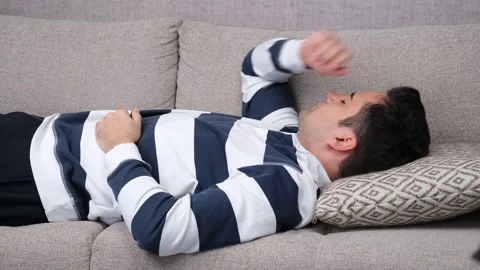 Thoughtful man sleeping Stock Footage 268214801