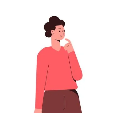 Thoughtful Man Thinking Try to Solve Problem Vector Illustration Stock Illustration