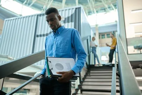 Thoughtful manager, idea developing in IT office Stock Photos