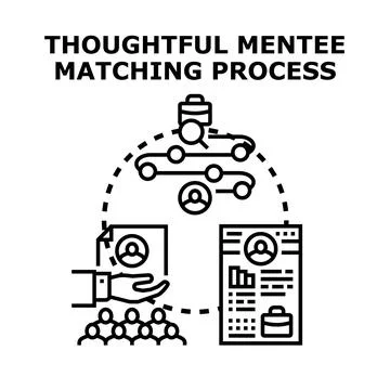 Thoughtful mentee matching process for professional development Stock Illustration