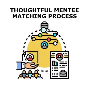 Thoughtful mentee matching process for professional development Stock Illustration