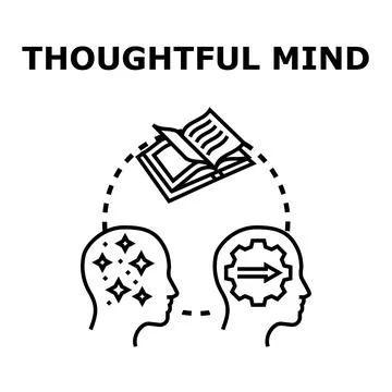 Thoughtful mind developing new ideas and knowledge Stock Illustration
