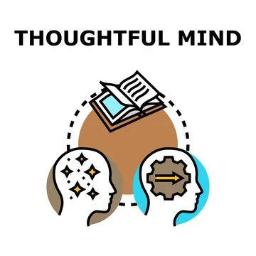 Thoughtful mind developing new ideas and knowledge Stock Illustration