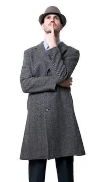 Thoughtful mobster Foto stock
