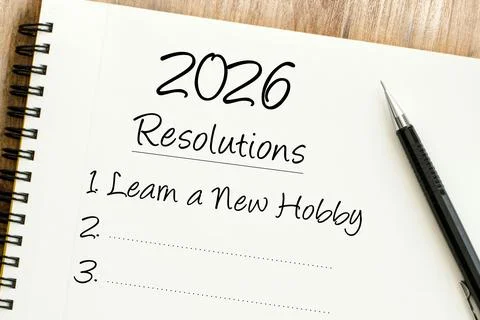 Thoughtful planning for the future, outlining New Years resolutions and per.. Stock Photos